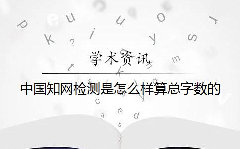 中國知網檢測是怎么樣算總字數的？