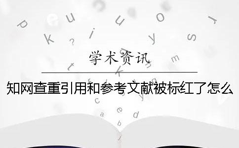 知網查重引用和參考文獻被標紅了怎么破？ 如何正確引用參考文獻讓知網查重
