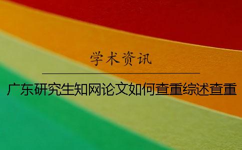 廣東研究生知網論文如何查重？綜述查重嗎？